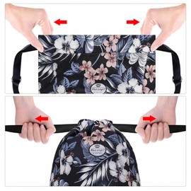 HUA ANGEL Drawstring Gym Backpack Bag for Men & Women, Sport Gym Sack Floral Travel Daypack, Z-hibiscus