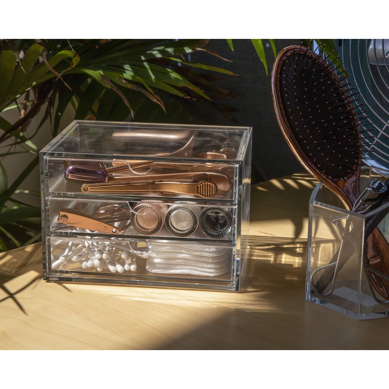 Osco Clear Acrylic Container with 3 Drawers, clear m