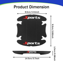 8PCS Car Door Protector, Sports Car Door Handle Scratch Protector, Door Handle Bowl Sticker, Universal Car Decorations Door Edge Protector for Most Auto, SUVs, Trucks