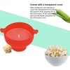 Microwavable Popcorn Bowl with Transparent Lid and Handle Collapsible Silicone