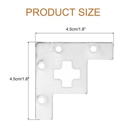 uxcell 8pcs Vintage Flat Corner Bracket 1.8"x1.8" Decorative Metal Desk Corner Protectors with Screw for Box Cupboard Decorative Furniture Silver