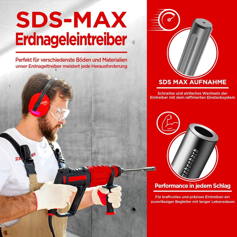 SCHWABENBACH® SDS MAX Ground Nail Driver - Heavy Duty Tool