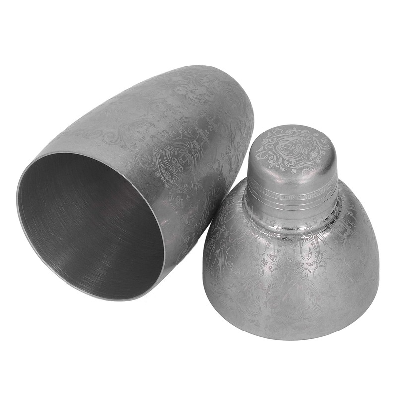 Cocktail Shaker 304 Stainless Steel High Strength Flower Carved Bartending