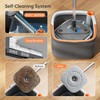 KZKR Spin Mop and Bucket Set with 6 Replaceable Microfiber