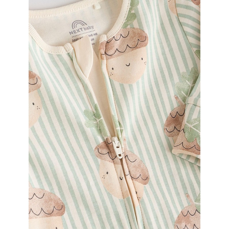 NEXT Footless Pyjamas with Two Way Zip, Pack of 3,