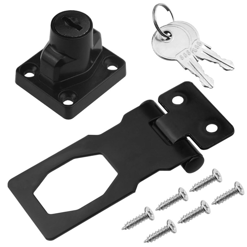 TOVOT 4PCS 2.5" Keyed Hasp Locks Door Hasp Latches Lock