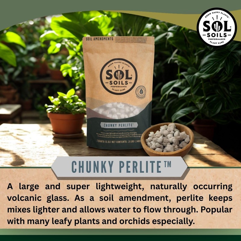 Sol Soils Chunky Perlite for Plants - Lightweight, All-Natural Volcanic