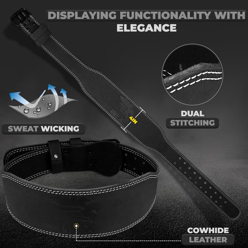 WFX Weight Lifting Belt Gym Fitness Padded Lumbar Back Support