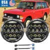 Unbranded New 7" Round LED Headlights Hi/Lo For Land Rover
