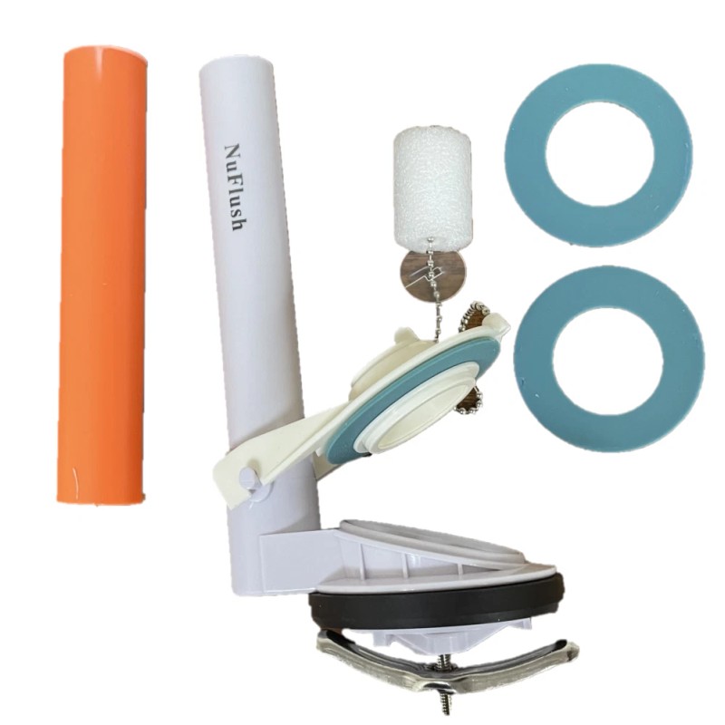 NUFLUSH Flush Valve Assembly, 1 Piece 2.5 inch Toilet with