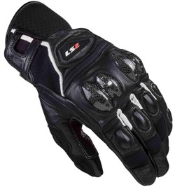 LS2 Guantes de Moto Spark 2 para Uso Urbano, Compatible con Pantalla Táctil, para Primavera, Verano y Otoño (Negro/Blanco, X-Large)
