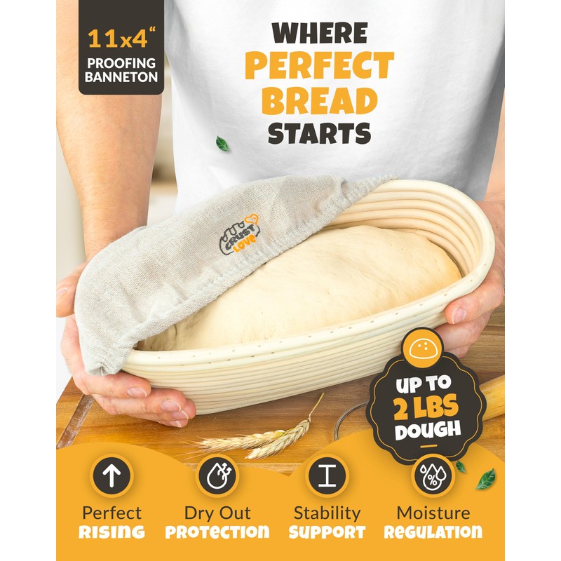 CRUSTLOVE Rectangular Cast Iron Dutch Oven for Bread Baking -