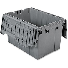 Akro-Mils - AKM39120GREY Attached Lid Storage Container