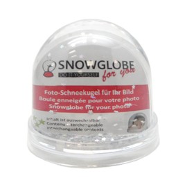 Snowglobe for You 50011 Photo Snow Globe Large with Picture Base Transparent Silver Stars 9 cm