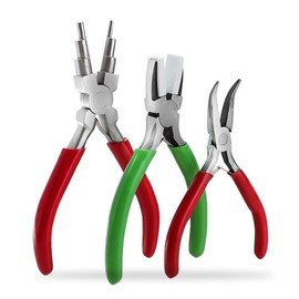 Lyaciomn 3 Pieces of DIY Pliers Steel Six-Segment Hand Winding Modeling Pliers Mini Jewelry Flat Nose Pliers