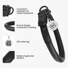 Rolled Leather Dog Collar Soft Round Collars, ID Tag for