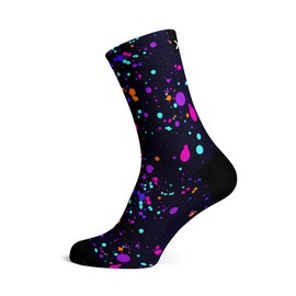 Sox Footwear Purple Splash Crew Socks, Purple, multi-colour, 38 - 42