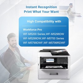 Yongairuink T9661 Black 40000 Pages Compatible with EPN Workforce Pro WF-M5200 Series WF-M5298DW WF-M5299DW WF-M5700 Series WF-M5799DWF WF-M5799RDWF (1 BK)