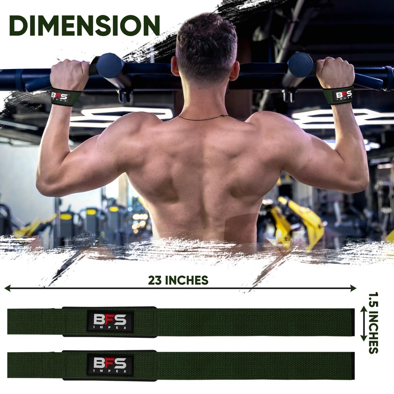 BFS IMPEX Lifting Straps for Weightlifting, Weightlifting Cotton Straps with