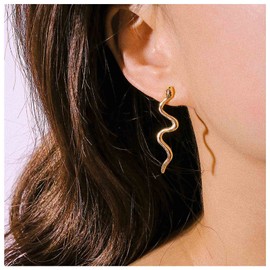 Inilbran Boho Snake Dangle Earrings Gold Snake Stud Earrings Vintage Snake Earring Minimalist Snake Animal Snake Earrings Jewellery for Women and Girls