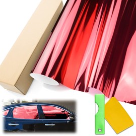 Free Tool Kit 20"X120" (20" X10FT) Uncut Roll Window Mirror Chrome Red Tint Film Car Home Office Glass Privacy Security