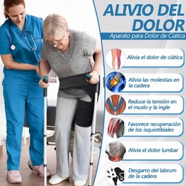 Aparato para Dolor de Ciatica, Soporte de Cadera, Alivio del Dolor de Isquiotibiales, para Prevenir la Distensión Muscular, Tracción Muscular Muslera para Desgarre para Mujeres y Hombres (Alargar)