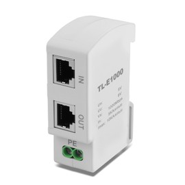 CERRXIAN Ethernet Surge Protector 1000Mbps DIN Rail Network Surge Protector LAN Network CAT5/CAT6 Thunder Arrestor for Network Devices, Routers, and Switches Imax 10Ka (36mm DIN-Rail mounting)