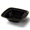 DecorLine Contour Collection Elegant Black Plastic Soup Bowls with Gold