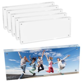 Mammoth DuraClear 4x10 Acrylic Frame - Frameless Panoramic Picture Frame & Cosmetology License Frame Display - Sleek, Modern Long Picture Frame Design for Elegant Decor (5 Pack)
