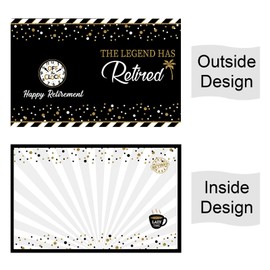 Jumbo Retirement Party Decorations Extra Large Greeting Farewell Card Guest Book Big Giant Happy Party Supplies Gifts for Men Women Huge The Legend Has Retired Card from Group Coworker 14 x 22 Inches