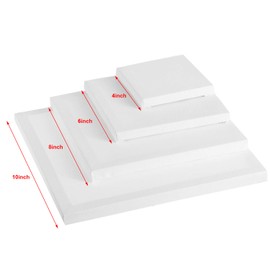 12 Pieces Assorted Size Mini Art Canvas Stretched for Craft Painting Drawing (4 Inches/ 6 Inches/ 8 Inches/ 10 Inches)