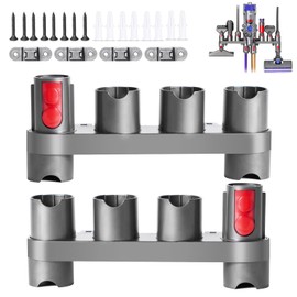 Premium Accessory Holders for Dyson Vacuum Cleaners - Wall Mount and Docking Station Organizer for Dyson V15 V7 V8 V10 V11 Model, with 10 Storage Adapters (2 Pack)