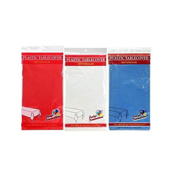 Party Dimensions 54" x 108" Rectangular Tablecovers / Tablecloths -