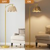 Oneach Arc Floor Lamp for Living Room,Rattan Boho Floor Lamp
