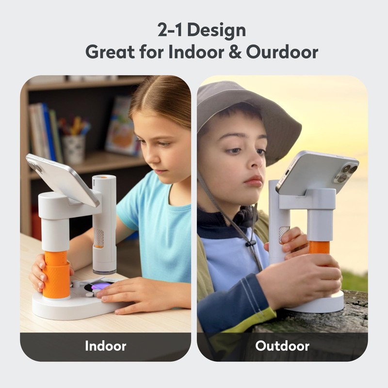 MatataStudio MX1-AS Digital Microscope for Kids, 3.5X-1000X USB Portable