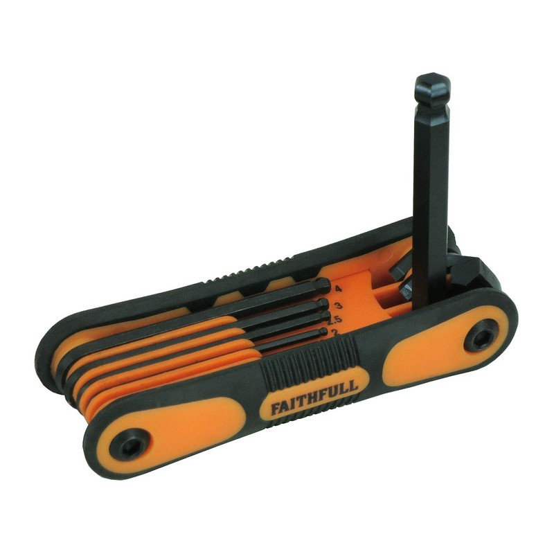 Faithfull HKSF8MB Folding Hexagon Key Set - Ball End Metric