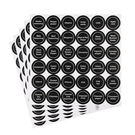 Black Spice Jar Labels Removable Spice Labels Stickers for Kitchen Pantry Food Containers