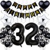 32nd Birthday Decoration - Black & White Party Decor for