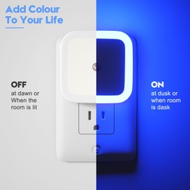 Sujeet Blue Night Light 4 Pack,Night Lights Plug into Wall 4-Pack, Nightlight Plug in Night Lights, Dusk to Dawn Night Lamp Led Night Light for Bedroom, Bathroom, Hallway