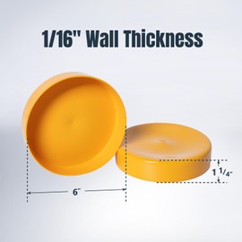 POWERTEC 6" ID Dust Collection End Cap for 6" OD Pipes, Plastic Pipe Cover for Woodworking Dust Systems, 2-Pack (70453-P2)