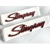 Corvette 2PCS Red Black Front Fender Stingray Emblems Badges For