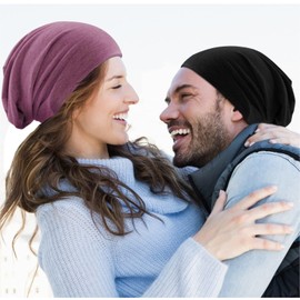 Hatstar® Classic winter women's beanie hat, men's jersey long beanie, winter hat, unisex, light and soft, navy, m-l