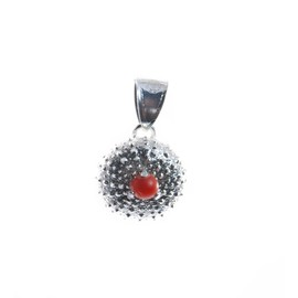 Marrocu Gioielli Coral Sea Urchin Necklace Silver, coral, No Gemstone