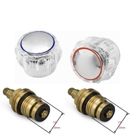 Wärmer System Bathroom Kitchen Sink Tap Top Head Covers - Standard Tap Tops Replacement for Leaking Aging Taps - 1/2'' Tap Revivers - Hot Cold Top Indicator