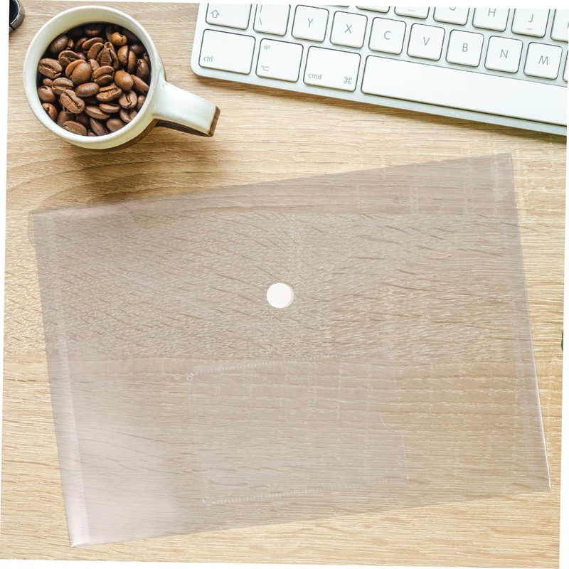 TEHAUX 12 File Pockets Clear Bag with Snap Buttons for