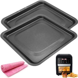 Air Fryer Drip Pan for Instants Vortex Plus COSORI 10QT Air fryer Oven, 2PCS Premium Rectangular Nonstick Oil Drip Tray for Instants Vortex Pro Innsky Chefman PowerXL Air Fryers, Dishwasher Safe
