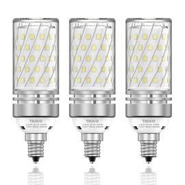 TSOCO E12 LED Bulbs, 12W LED Chandelier Light Bulbs,100 Watt Equivalent,3000K Warmlight White,1200LM,Non-Dimmable Ceiling Fan Light Bulbs,Pack of 3 (Warmlight-12w)