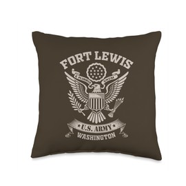 Fort Lewis Veteran Washington WA Military Base Vintage Gift Throw Pillow