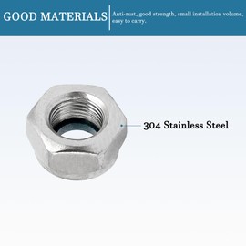 QUARKZMAN M10 x 1 mm Hex Lock Nuts x 4 Pieces 304 Stainless Steel Metric Fine Hexagonal Locking Nuts for Piping Car Engines [Silver Tone]