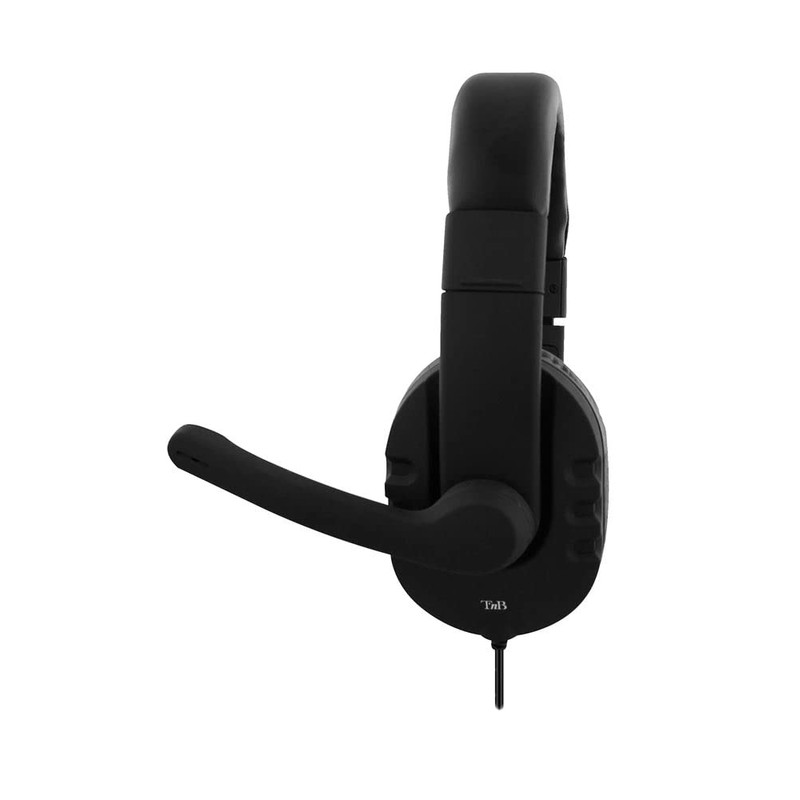TNB HS-300 Wired Headset Multimedia Headphones Very Comfortable Black